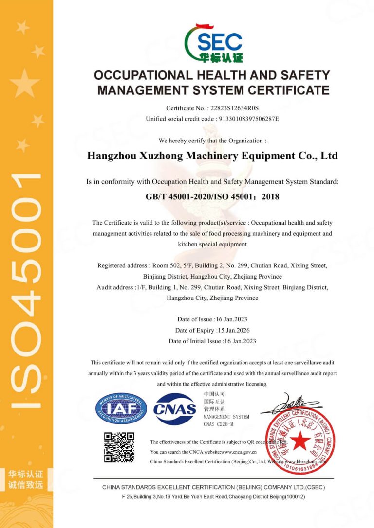 Occupational Health And Safety Management System Certificate